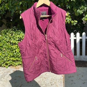 Title: Talbots quilted vest, berry, size XL, great condition